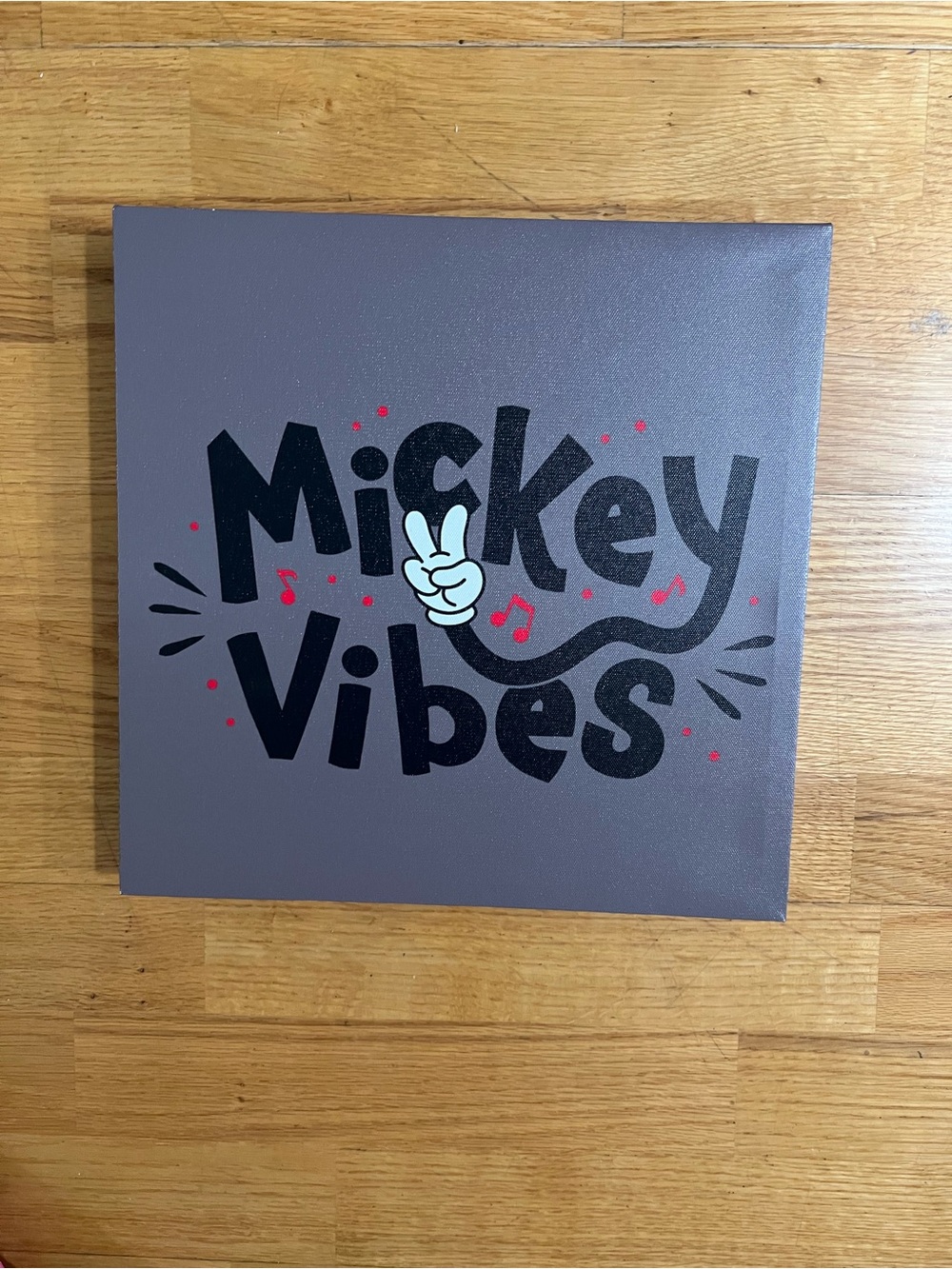 Mickey Vibes Wall Art - Gray Canvas